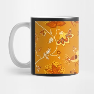 Exotic chintz with bird - orange Mug